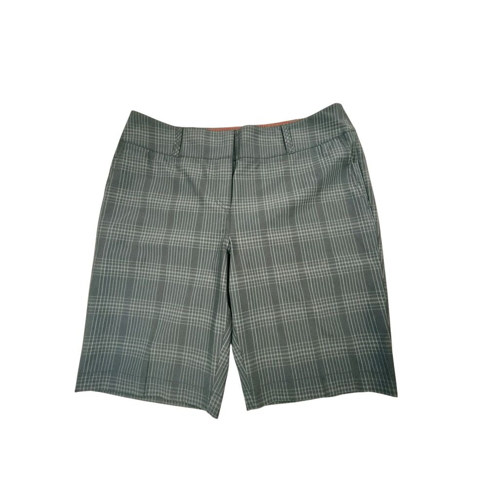 Cutter & Buck CB DryTec Women’s Plaid Golf Shorts Black Size 12